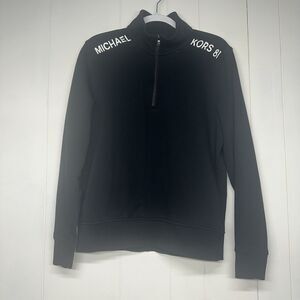 Michael Kors KORS 81 Men’s Medium Quarter Zip Pullover Black Active Athletic Top